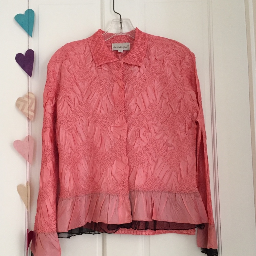 Coral Pink Dressy Blouse with Matching Tank